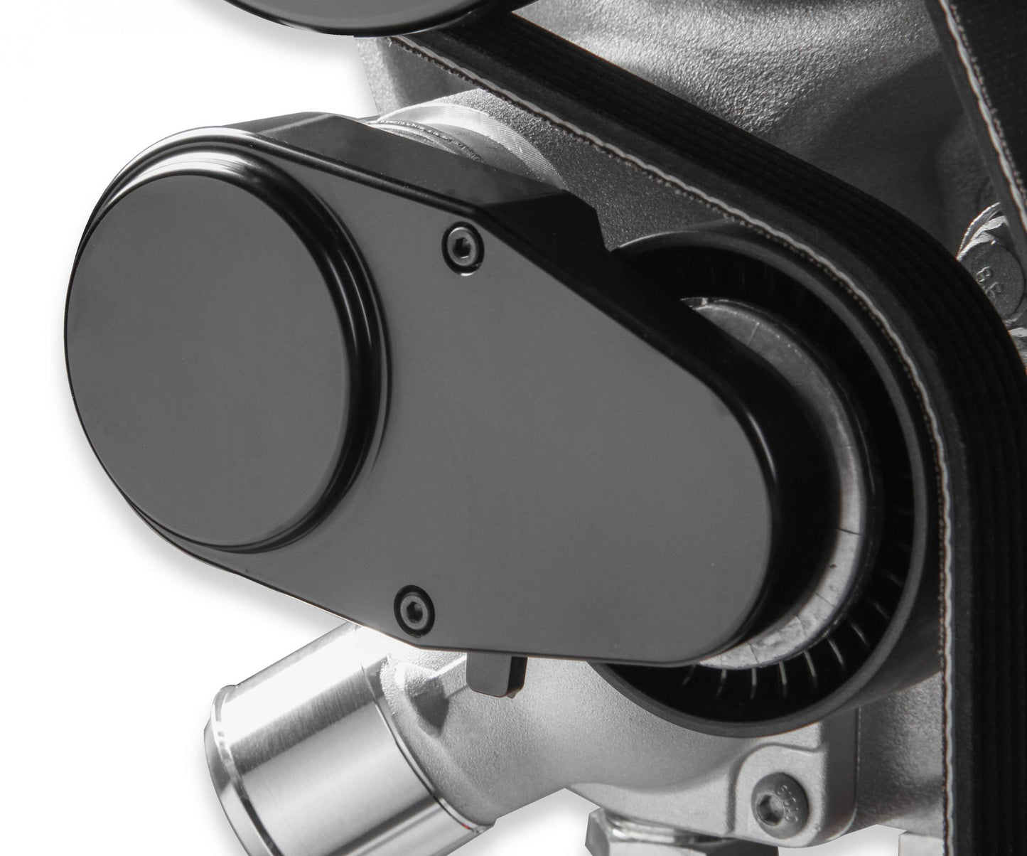 Premium Mid-Mount Complete Accessory System LS Engine Drive Includes SD7 A/C Compressor, Alternator, P/S Pump, Tensioner, SFI Certified Damper W/hard Anodized Billet Crank Pulley, Belt, & Pulleys Holley-5