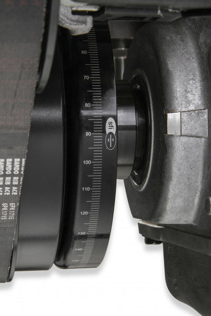 Premium Mid-Mount Complete Accessory System LS Engine Drive Includes SD7 A/C Compressor, Alternator, P/S Pump, Tensioner, SFI Certified Damper W/hard Anodized Billet Crank Pulley, Belt, & Pulleys Holley-6