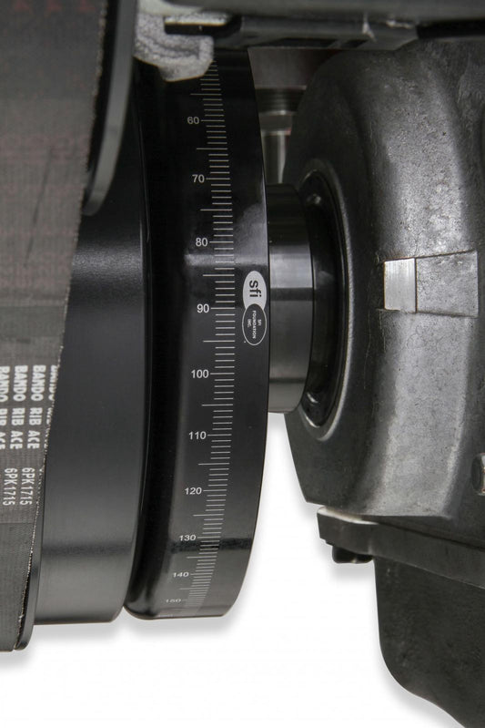 Premium Mid-Mount Race Accessory System-Black Finish LS Engine Drive Includes Alternator, Tensioner, SFI Certified Damper W/hard Anodized Billet Crank Pulley, Belt, & Pulleys Holley