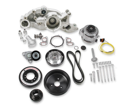 Premium Mid-Mount Race Accessory System LS Engine Drive Includes Alternator, Tensioner, SFI Certified Damper W/hard Anodized Billet Crank Pulley, Belt, & Pulleys Holley-2