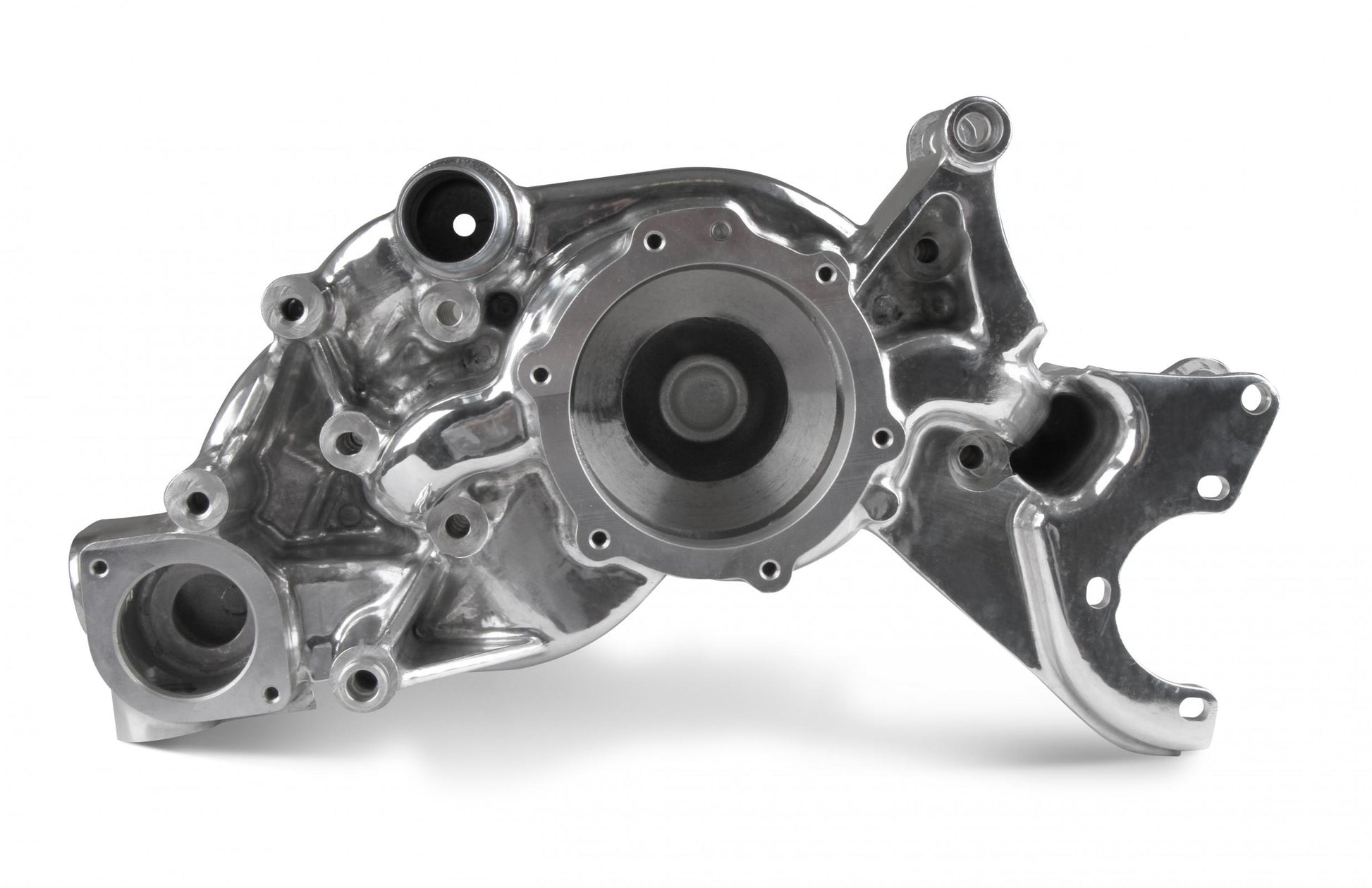 Mid-Mount Race Accessory System- Polished Finish LS Engine Drive Includes Alternator, P/S Pump, Tensioner, Crank Damper, Belt, & Pulleys Holley-1