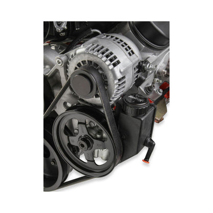 Premium Mid-Mount LS7 Complete Accessory System Dry Sump LS7 Engine Drive Includes SD7 A/C Compressor, Alternator, P/S Pump, Tensioner, SFI Certified Damper W/hard Anodized Billet Crank Pulley, Belt, & Pulleys Fits Dry Sump Engines Holley-4