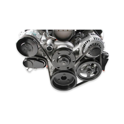 Premium Mid-Mount LS7 Complete Accessory System Dry Sump LS7 Engine Drive Includes SD7 A/C Compressor, Alternator, P/S Pump, Tensioner, SFI Certified Damper W/hard Anodized Billet Crank Pulley, Belt, & Pulleys Fits Dry Sump Engines Holley-5