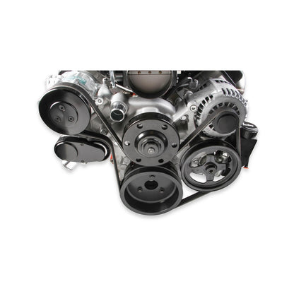 Premium Mid-Mount Complete Accessory System Gen V LT Engines SFI Certified Damper Natural Complete GM Gen V LT Accessory Drive System W/ Alt, P/S, A/C, Water Pump W/hard Anodized Billet Crank Pulley, Belts, and Crankshaft Damper Holley-5