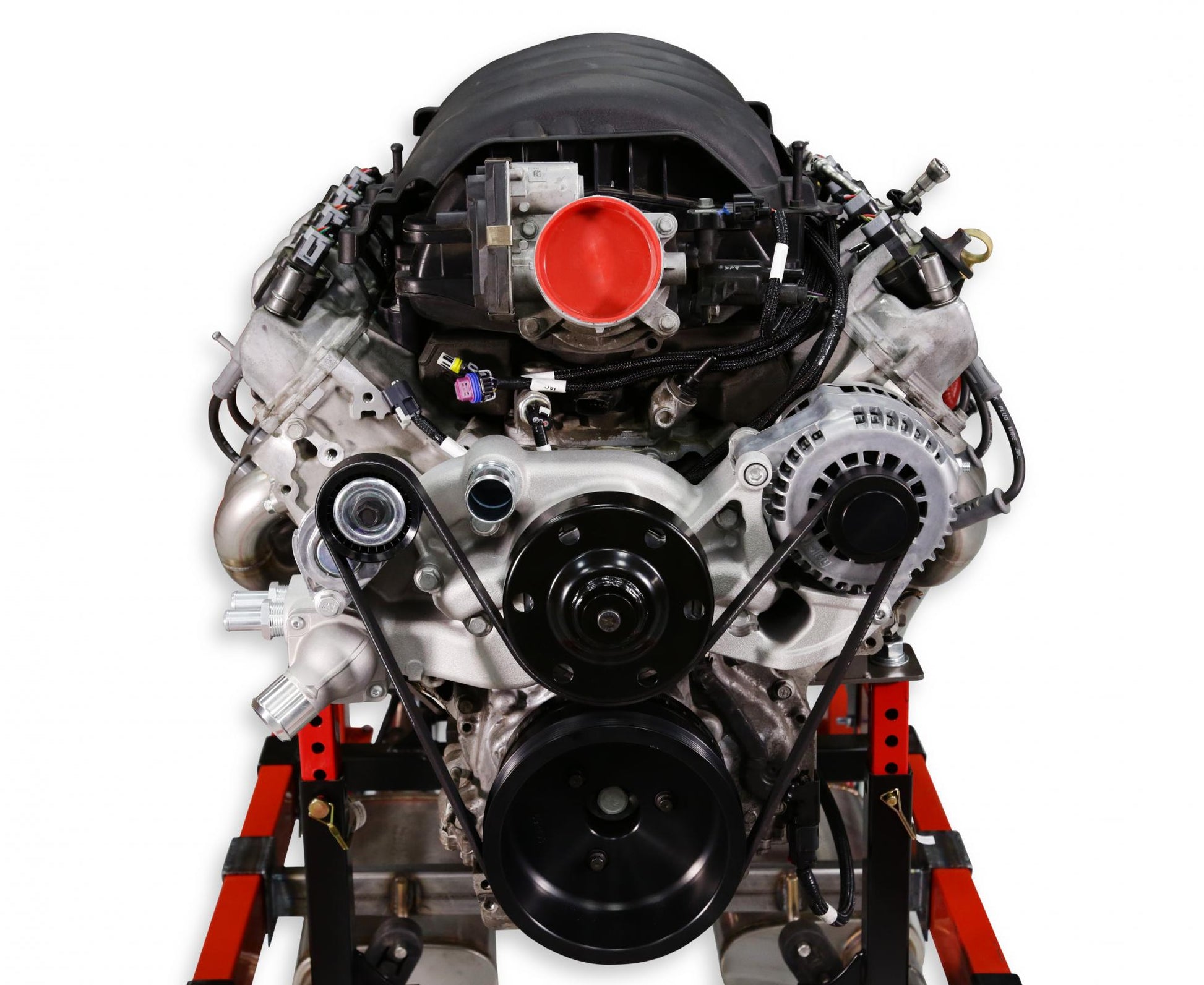 Premium Mid-Mount Race Accessory System Polished Finish Fits Gen V LT Engine Includes Alternator, P/S Pump, Tensioner, SFI Certified Damper W/hard Anodized Billet Crank Pulley, Belt, & Pulleys Holley-11