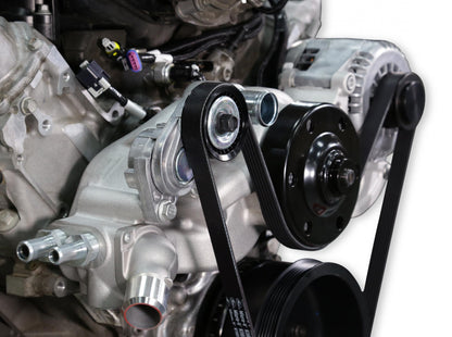 Premium Mid-Mount Race Accessory System Polished Finish Fits Gen V LT Engine Includes Alternator, P/S Pump, Tensioner, SFI Certified Damper W/hard Anodized Billet Crank Pulley, Belt, & Pulleys Holley-13