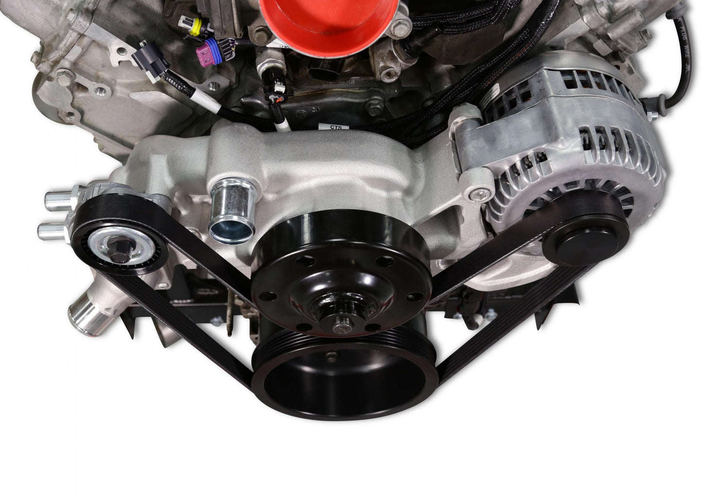 Premium Mid-Mount Race Accessory System Polished Finish Fits Gen V LT Engine Includes Alternator, P/S Pump, Tensioner, SFI Certified Damper W/hard Anodized Billet Crank Pulley, Belt, & Pulleys Holley-14