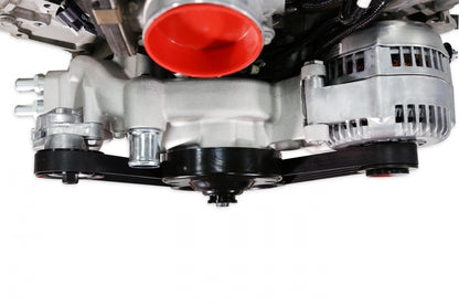 Premium Mid-Mount Race Accessory System Polished Finish Fits Gen V LT Engine Includes Alternator, P/S Pump, Tensioner, SFI Certified Damper W/hard Anodized Billet Crank Pulley, Belt, & Pulleys Holley-15