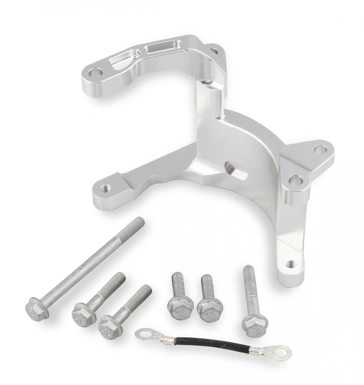 Low Mount A/C Brackets for the Gen 5 LT4/LT1 Dry Sump Engines Clear Aluminum Finish Holley