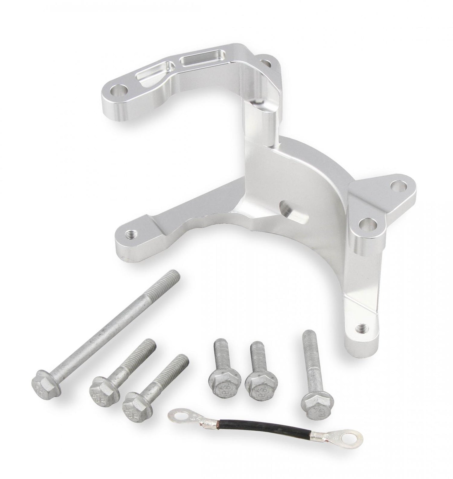 Low Mount A/C Brackets for the Gen 5 LT4/LT1 Dry Sump Engines Clear Aluminum Finish Holley