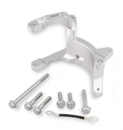 Low Mount A/C Brackets for the Gen 5 LT4/LT1 Dry Sump Engines Clear Aluminum Finish Holley