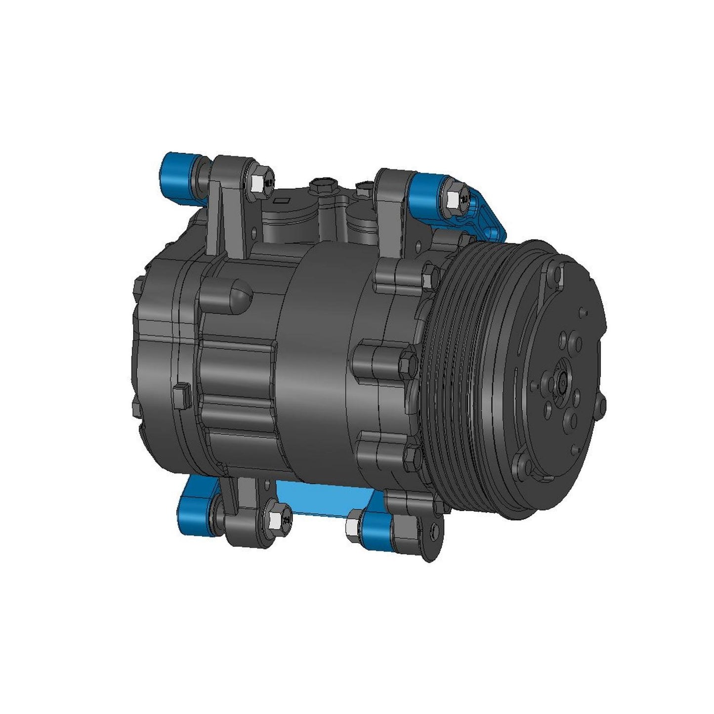 Low Mount A/C Brackets for the Gen 5 LT4/LT1 Dry Sump Engines Clear Aluminum Finish Holley-5