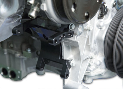 Low Mount A/C Brackets for the Gen 5 LT4/LT1 Dry Sump Engines Clear Aluminum Finish Holley-7