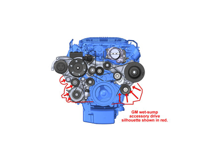 Premium Mid-Mount Complete Accessory System GM Gen V LT4 Wet Sump Engines Complete GM Gen V LT4 Accessory Drive System W/ Alt, P/S, A/C, Water Pump, Belts, and Hardware Holley-11