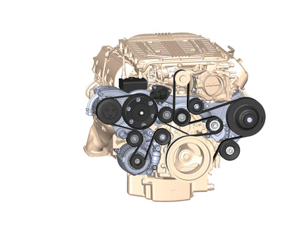 Premium Mid-Mount Complete Accessory System GM Gen V LT4 Wet Sump Engines Complete GM Gen V LT4 Accessory Drive System W/ Alt, P/S, A/C, Water Pump, Belts, and Hardware Holley-13