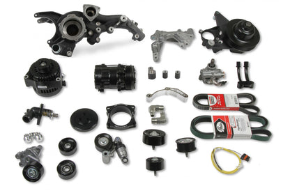 Premium Mid-Mount Complete Accessory System GM Gen V LT4 Wet Sump Engines Complete GM Gen V LT4 Accessory Drive System W/ Alt, P/S, A/C, Water Pump, Belts, and Hardware Holley-15