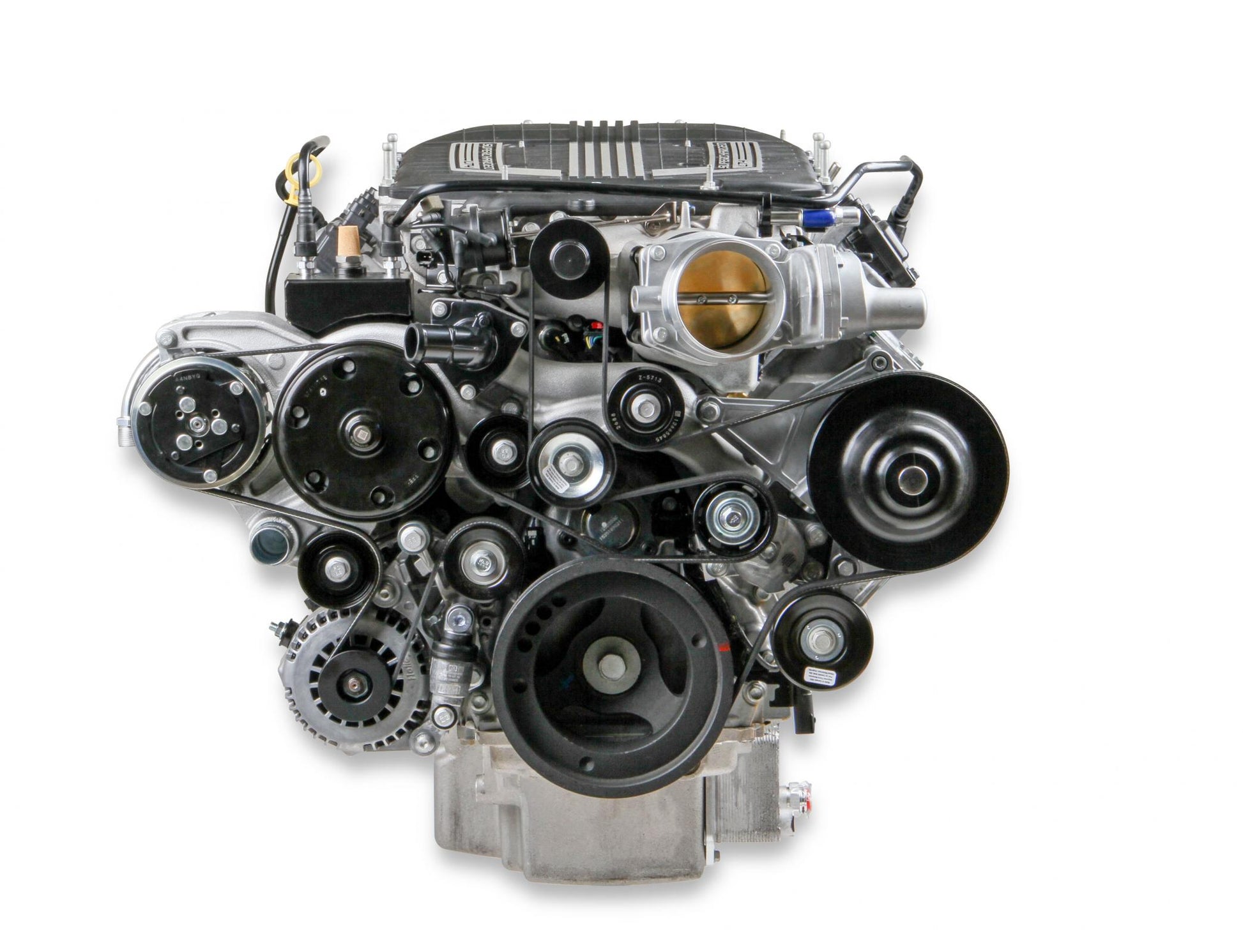 Premium Mid-Mount Complete Accessory System GM Gen V LT4 Wet Sump Engines Complete GM Gen V LT4 Accessory Drive System W/ Alt, P/S, A/C, Water Pump, Belts, and Hardware Holley-5
