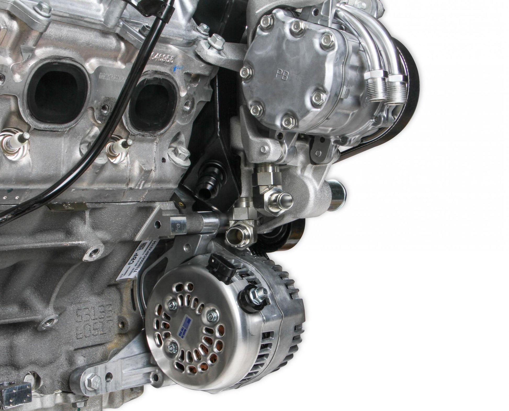 Premium Mid-Mount Complete Accessory System GM Gen V LT4 Wet Sump Engines Complete GM Gen V LT4 Accessory Drive System W/ Alt, P/S, A/C, Water Pump, Belts, and Hardware Holley-27