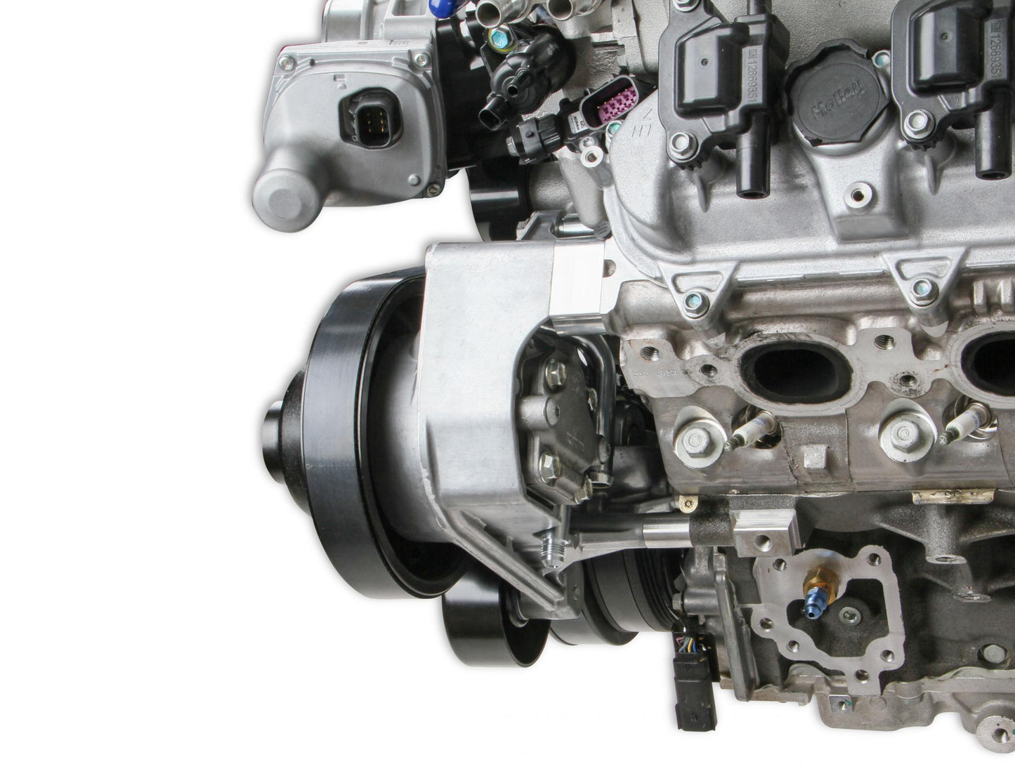 Premium Mid-Mount Complete Accessory System GM Gen V LT4 Wet Sump Engines Complete GM Gen V LT4 Accessory Drive System W/ Alt, P/S, A/C, Water Pump, Belts, and Hardware Holley-26