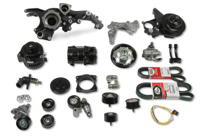 Premium Mid-Mount Complete Accessory System -GM Gen V LT4 Dry Sump Engines Complete GM Gen V LT4 Accessory Drive System W/ Alt, P/S, A/C, Water Pump, Belts, and Hardware Holley-14