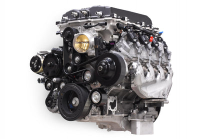 Premium Mid-Mount Complete Accessory System GM Gen V LT5 Dry Sump Engines Black Finish Complete GM Gen V LT5 Accessory Drive System W/ Alt, P/S, A/C, Water Pump, Belts, and Hardware Holley-11
