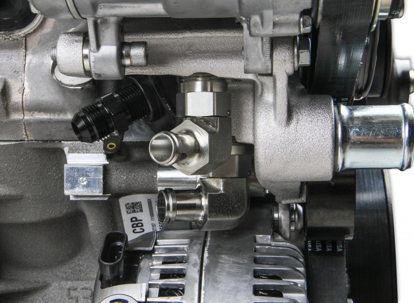 Premium Mid-Mount Complete Accessory System GM Gen V LT5 Dry Sump Engines Black Finish Complete GM Gen V LT5 Accessory Drive System W/ Alt, P/S, A/C, Water Pump, Belts, and Hardware Holley-3