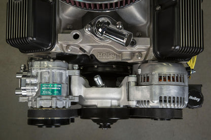 Small Block Chevy Mid Mount Complete Accessory System Small Block Chevy Mid Mount Complete Accessory System Natural Finish Holley-2