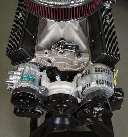 Small Block Chevy Mid Mount Complete Accessory System Small Block Chevy Mid Mount Complete Accessory System Natural Finish Holley-3