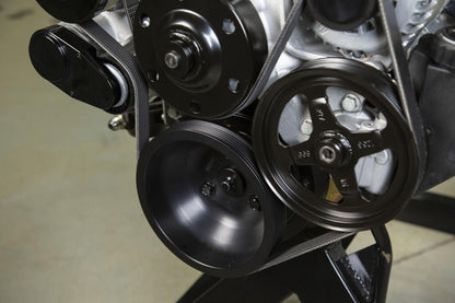 Small Block Chevy Mid Mount Complete Accessory System Small Block Chevy Mid Mount Complete Accessory System Natural Finish Holley-7