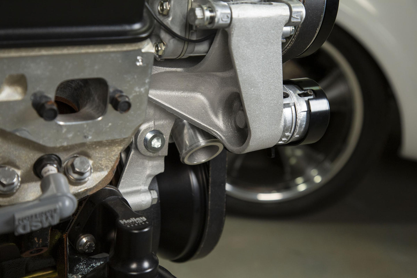 Small Block Chevy Mid Mount Complete Accessory System Small Block Chevy Mid Mount Complete Accessory System Natural Finish Holley-9