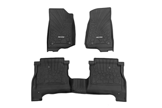Flex-Fit Floor Mats | FR & RR | RR Lockable | Jeep Gladiator JT 4WD (20-24) Rough Country
