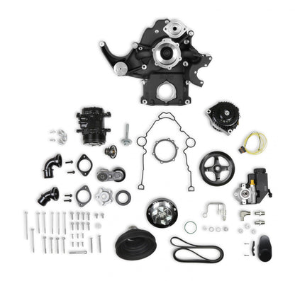 Black Mid-Mount Complete Accessory System Gen III Hemi Engine Non VVT Fits 2003-2008 5.7L & 2005-2010 6.1L Engines -Black Finish Factory Style Damper Holley