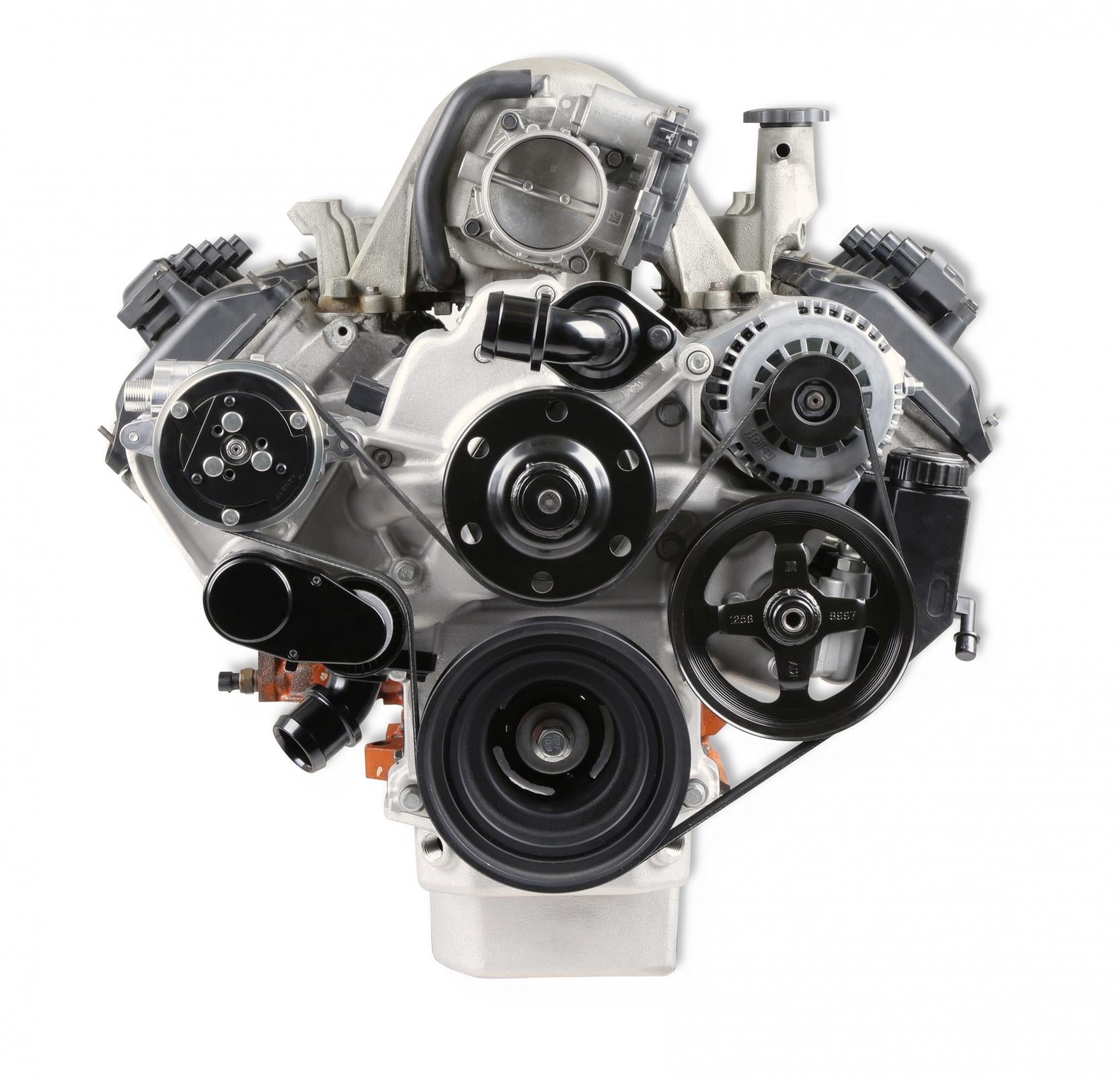 Mid-Mount Complete Accessory System Gen III Hemi Engine Non VVT Fits 2003-2008 5.7L & 2005-2010 6.1L Engines Natural Cast Finish Factory Style Damper Holley-22