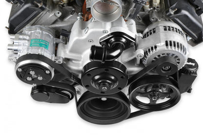 Mid-Mount Complete Accessory System Gen III Hemi Engine Non VVT Fits 2003-2008 5.7L & 2005-2010 6.1L Engines Natural Cast Finish Factory Style Damper Holley-25