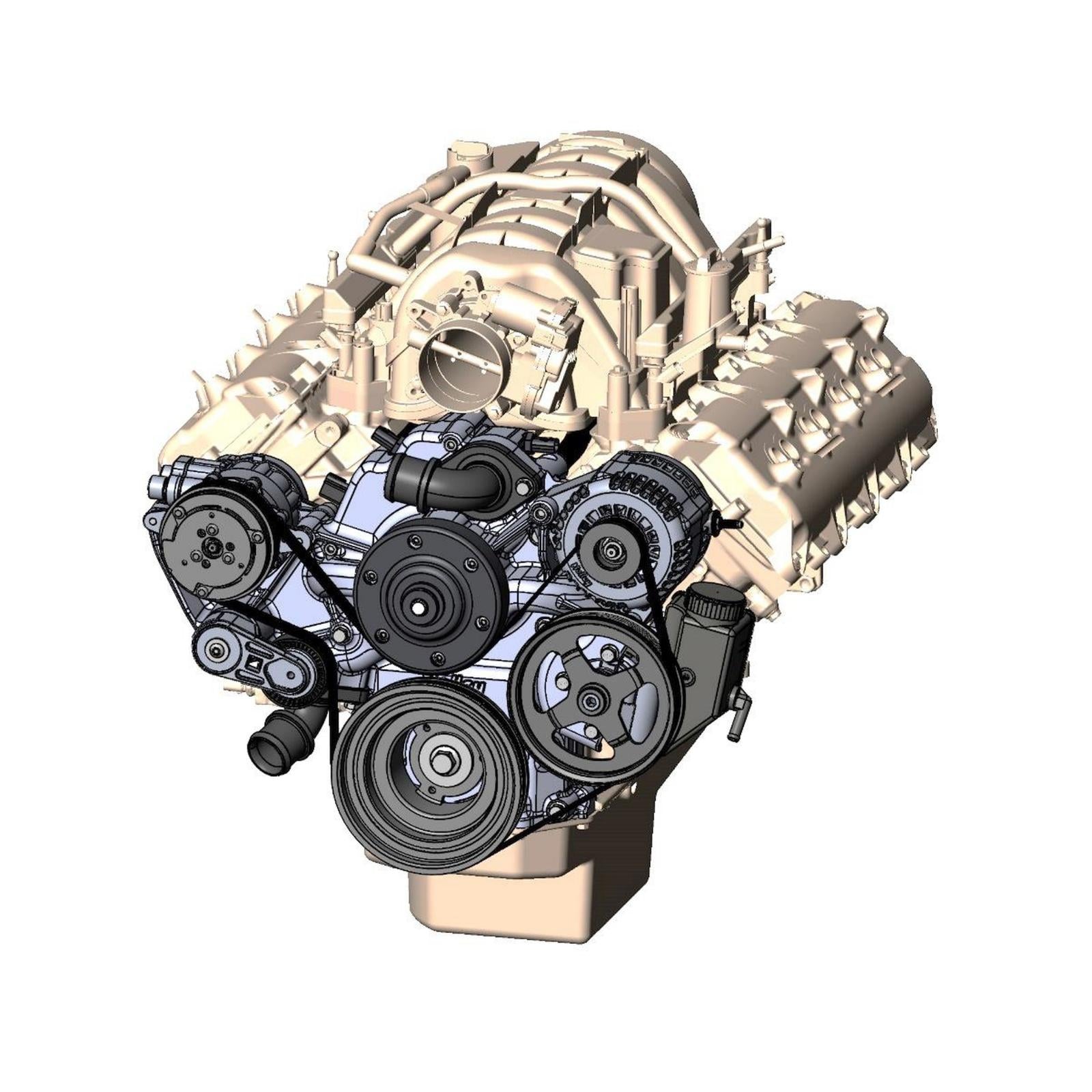 Premium Black Mid-Mount Complete Accessory System Gen III Hemi Engine VVT Fits 2009 & Up 5.7L & 2011 & Up 6.4L Engines Black Finish SFI Certified Damper with Billet Aluminum Pulley Holley-13