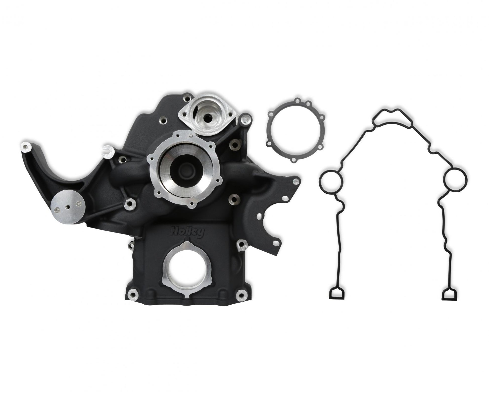 Premium Black Mid-Mount Complete Accessory System Gen III Hemi Engine VVT Fits 2009 & Up 5.7L & 2011 & Up 6.4L Engines Black Finish SFI Certified Damper with Billet Aluminum Pulley Holley-3