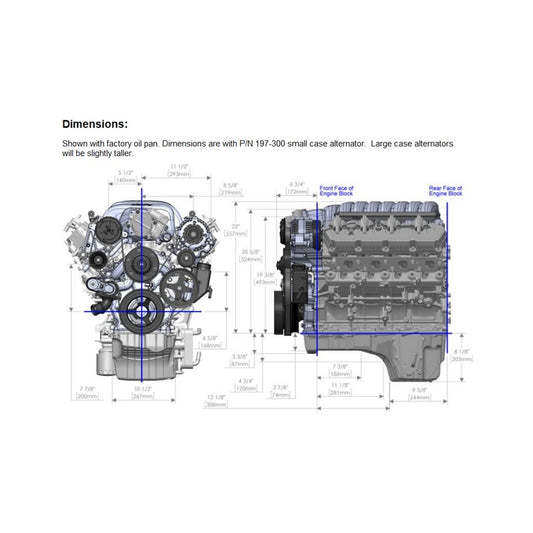 Godzilla High-Mount Accessory Drive OE Oiling System Base Kit Black Fits Ford 7.3L Godzilla Includes Timing Cover/coolant Manifold, Water Pump, and Alternator Bracket Holley