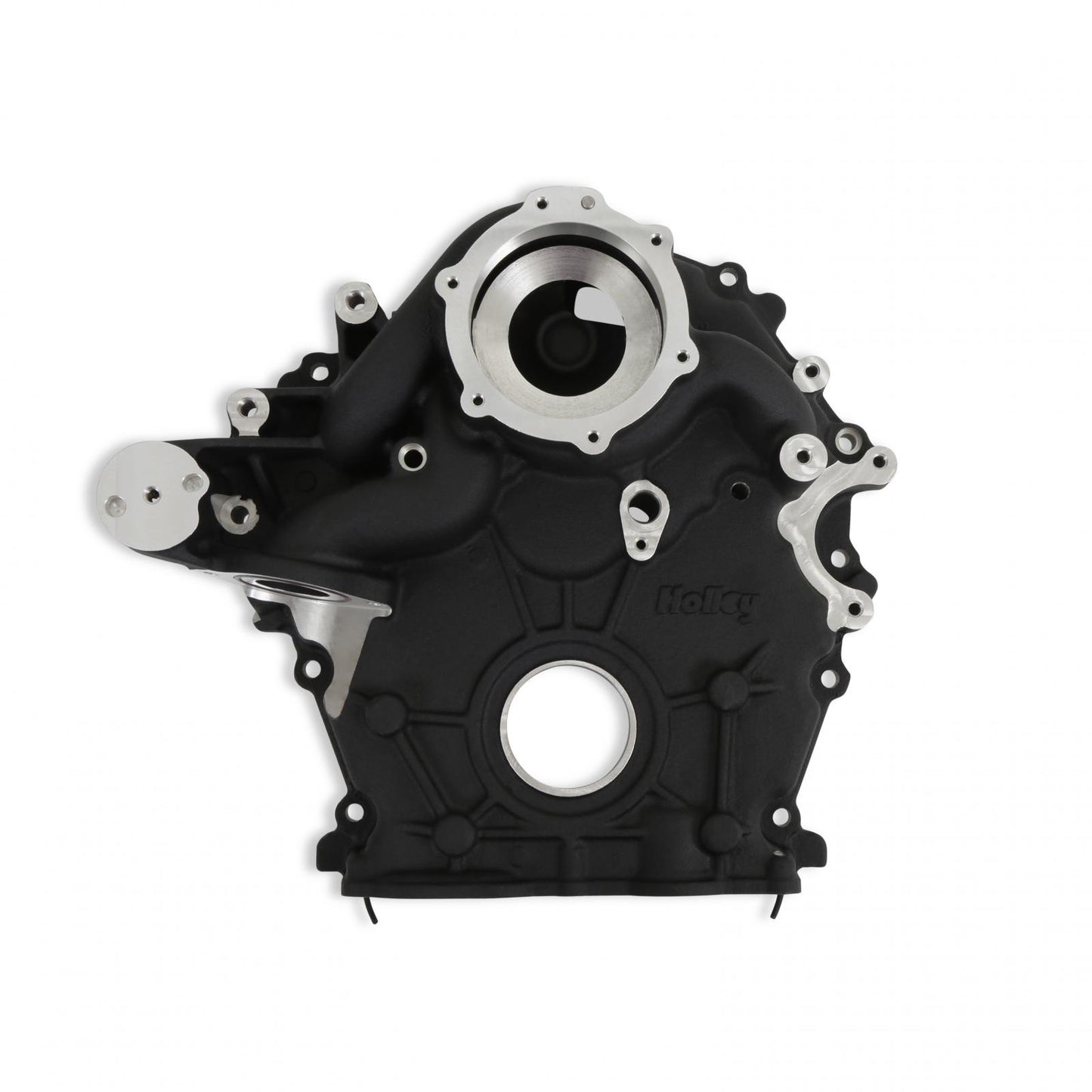 Godzilla High-Mount Accessory Drive OE Oiling System Base Kit Black Fits Ford 7.3L Godzilla Includes Timing Cover/coolant Manifold, Water Pump, and Alternator Bracket Holley-3