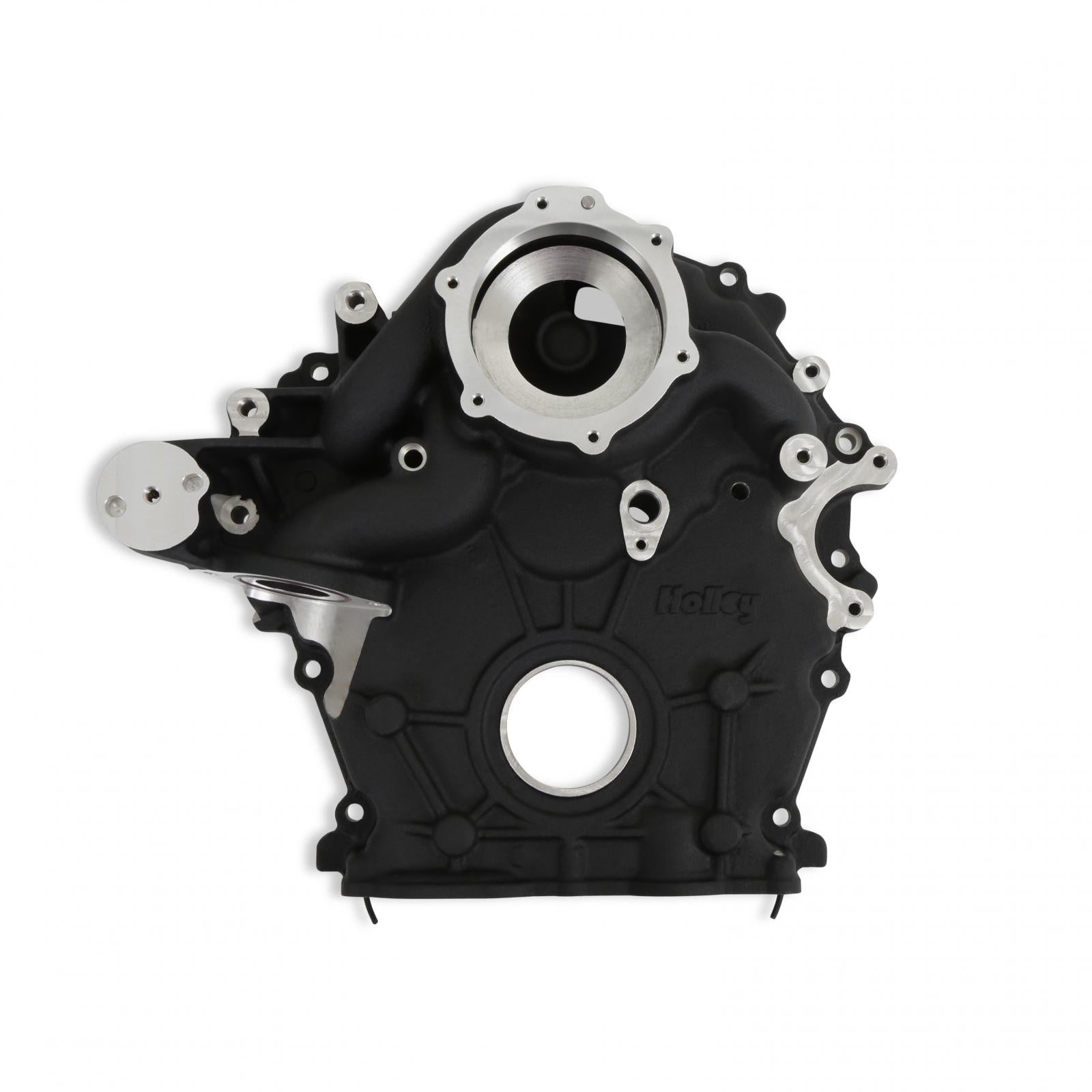 Godzilla High-Mount Accessory Drive OE Oiling System Base Kit Black Fits Ford 7.3L Godzilla Includes Timing Cover/coolant Manifold, Water Pump, and Alternator Bracket Holley-3