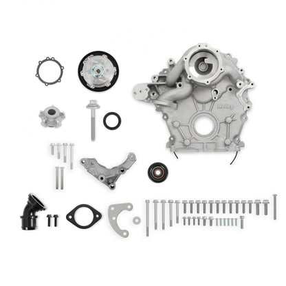 Godzilla High-Mount Accessory Drive OE Oiling System Base Kit Fits Ford 7.3L Godzilla Includes Timing Cover/coolant Manifold, Water Pump, and Alternator Bracket Holley-6