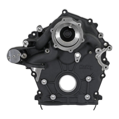 Godzilla High-Mount Accessory Drive with Swap Oil Pan and Pump Base Kit Black Fits Ford 7.3L Godzilla Includes Timing Cover/coolant Manifold, Water Pump, Oil Pump, and Oil Pan Holley-8