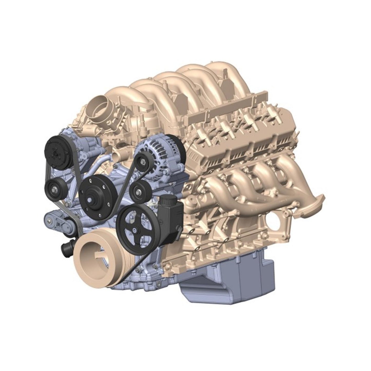 Godzilla High-Mount Accessory Drive with Swap Oil Pan and Pump Base Kit Fits Ford 7.3L Godzilla Includes Timing Cover/coolant Manifold, Water Pump, Oil Pump, and Oil Pan Holley-4