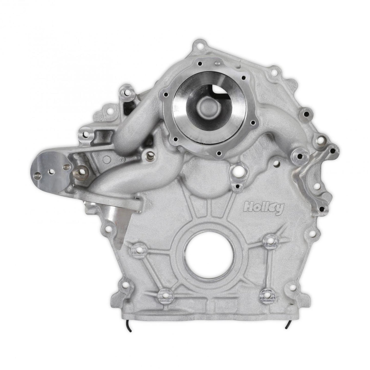 Godzilla High-Mount Accessory Drive with Swap Oil Pan and Pump Complete Kit Fits Ford 7.3L Godzilla Includes Timing Cover/coolant Manifold, SD7 A/C Compressor, Alternator, P/S Pump, Tensioner, Water Pump, Belt & Pulleys, Oil Pump, and Oil Pan Holley-3