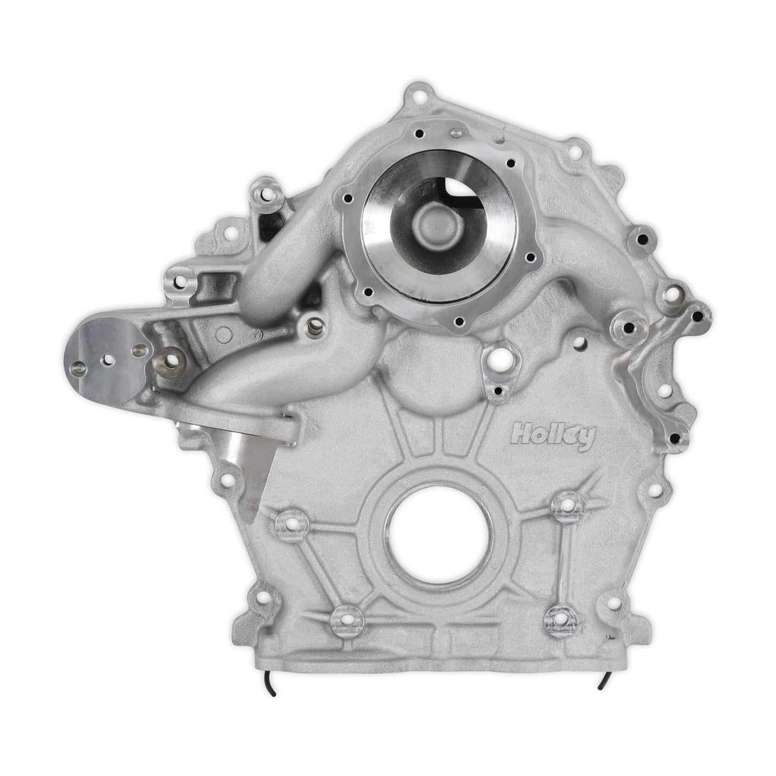 Godzilla High-Mount Accessory Drive with Swap Oil Pan and Pump Complete Kit Fits Ford 7.3L Godzilla Includes Timing Cover/coolant Manifold, SD7 A/C Compressor, Alternator, P/S Pump, Tensioner, Water Pump, Belt & Pulleys, Oil Pump, and Oil Pan Holley-3