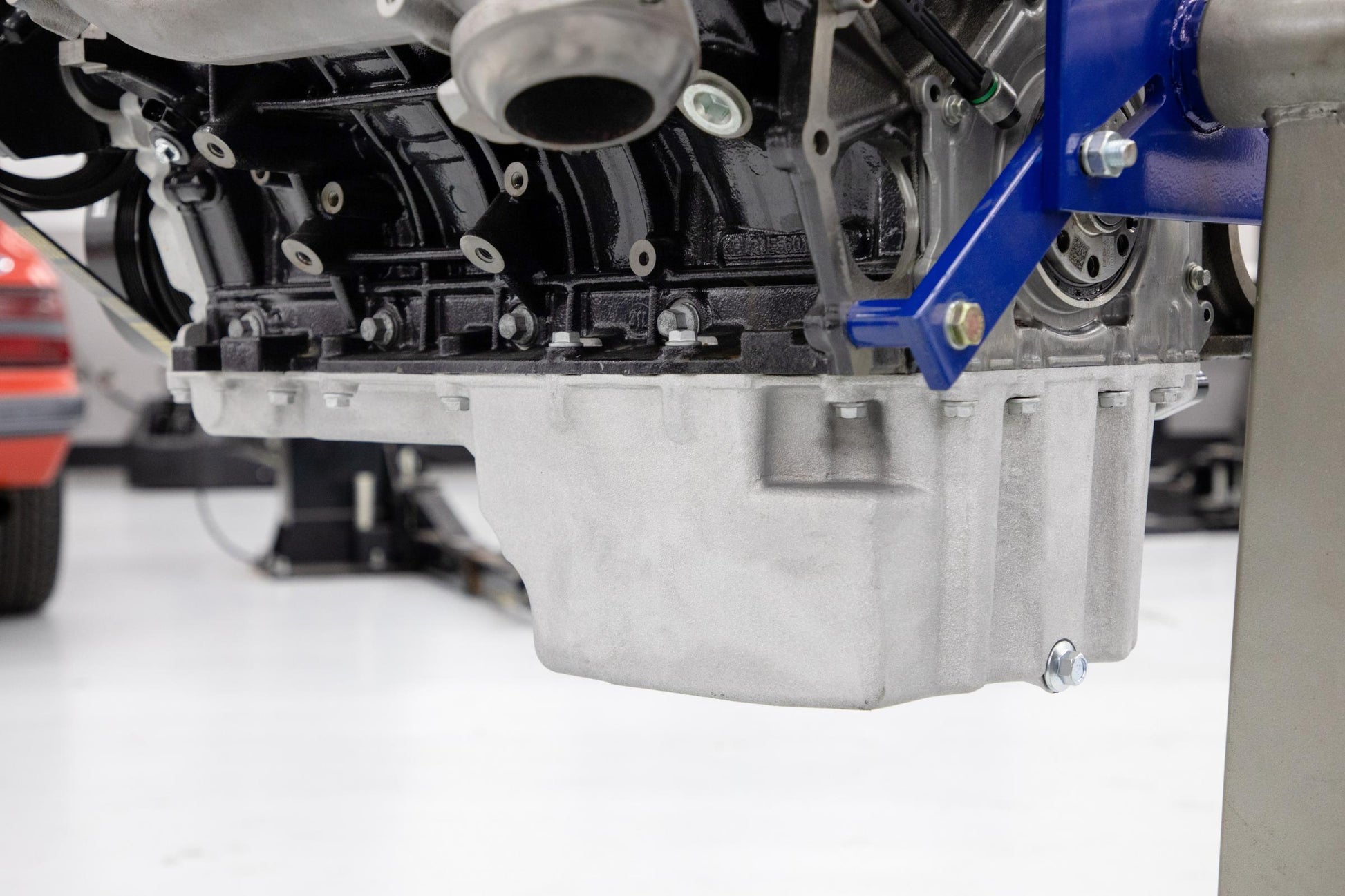 Godzilla High-Mount Accessory Drive with Swap Oil Pan and Pump Complete Kit Fits Ford 7.3L Godzilla Includes Timing Cover/coolant Manifold, SD7 A/C Compressor, Alternator, P/S Pump, Tensioner, Water Pump, Belt & Pulleys, Oil Pump, and Oil Pan Holley-6
