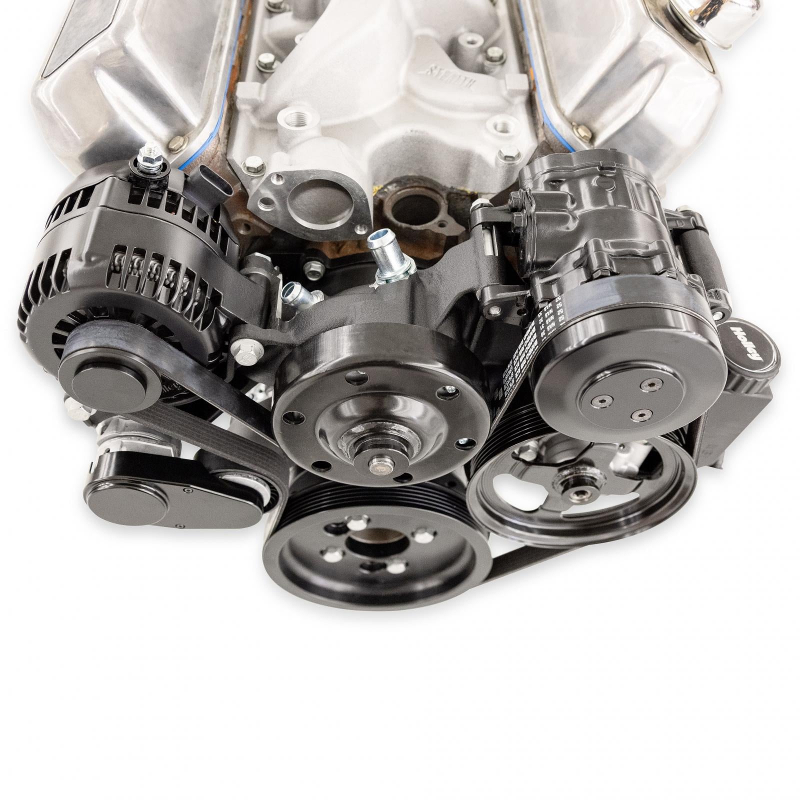 Small Block Ford Mid Mount Complete Accessory System Small Block Ford Mid Mount Complete Accessory Drive Black Finish Holley-3