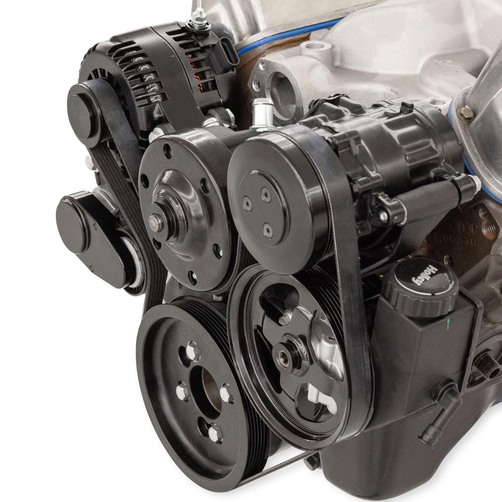 Small Block Ford Mid Mount Complete Accessory System Small Block Ford Mid Mount Complete Accessory Drive Black Finish Holley-7