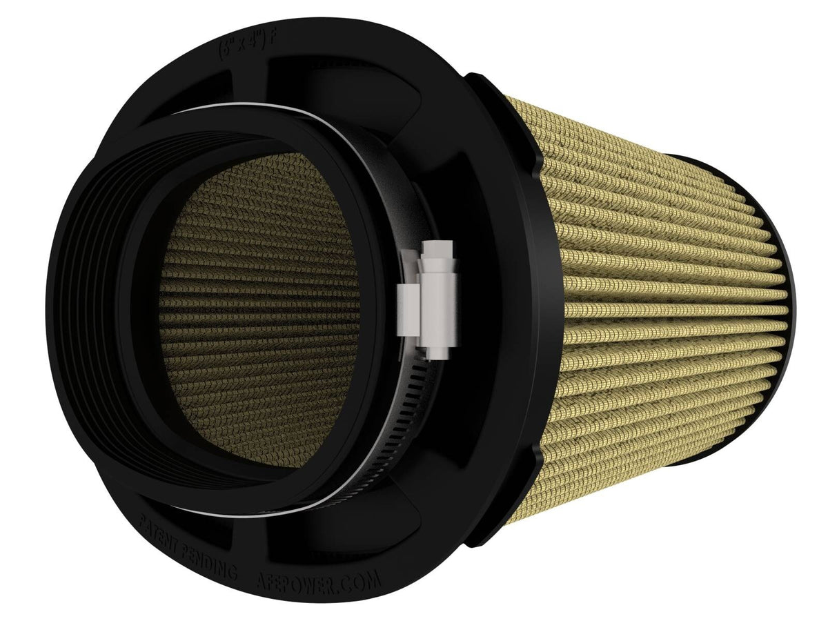 Momentum Intake Replacement Air Filter w/ Pro Guard 7 Media (6 x 4) Inch F x (8-1/2 x 6-1/2) Inch B x (7-1/4 x 5) Inch T (Inverted) x 7-1/4 Inch H aFe Power-1