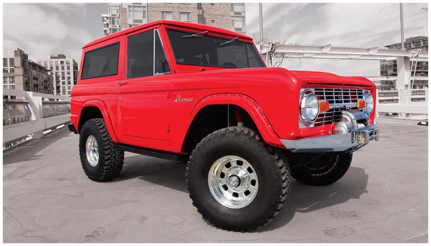 Black Cutout Style Textured Finish Front Fender For 1966-1977 Ford Bronco Bushwacker