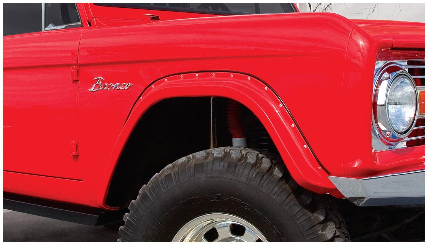 Black Cutout Style Textured Finish Front Fender For 1966-1977 Ford Bronco Bushwacker-1